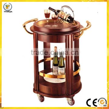 for hotel restaurant Superior hotel car round wood and stainless steel wine service trolley