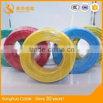 low voltage red yellow blue green white indoor usage copper conductor pvc insulated BV BVVB BVR electrical power cable