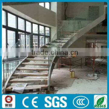 Curved stainless steel beam stairs