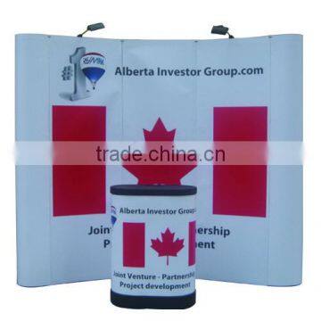 Cheaper Fashion Enviroment Protable Curved Pop up Aluminum Display