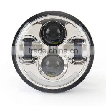 5.75 Inch LED Headlight 5-3/4" 40W Headlamp DRL With Angel Eyes Daymaker Projector Auxiliary Lighting Kit for Harley Motorcycle photo-2