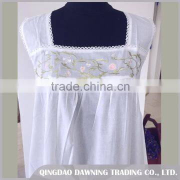 Fine Price White Cotton Sleepwear Women Nightgown photo-3