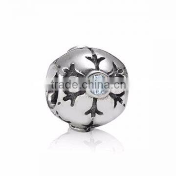 925 sterling silver SNOWFLAKE charms beads Bracelet European bead DIY