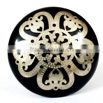 Ceramic Knobs/Cabinet Knobs/Drawer Knobs/Hand painted Knobs/Filigree Knob/Big Rosette Knob