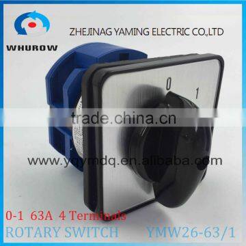 Cam switch YMW26-63/1 Ui 690V Ith 63A 1 pole 2 Positions 4 Terminals selector changeover rotary switch sliver contact