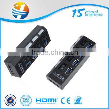 Wholesale high speed Aluminum Alloy 4 Ports USB 3.0 Hub