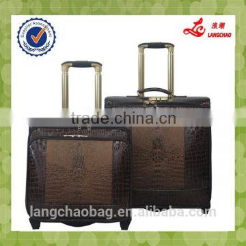 2015 Hot Sale Crocodile Material Alibaba China Aluminum Trolley Light Weight Boarding Luggage