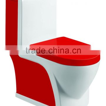 Ceramic washdown one piece red colored toilet 323