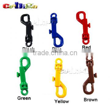 Mix Colorful Plastic Snap Hooks Rotary Cord Hole 6.5mm For Paracord Keychain Backpack Buckles #FLC018-A(Mix-s)