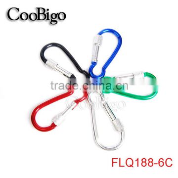 Multicolor Aluminum Spring Locking Carabiner Snap Hook Keychain Hiking Camping #FLQ188-6C(Mix-s)