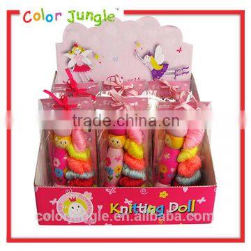 Kids wood toy,kokeshi doll wooden crochet knitting doll