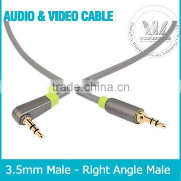 3.5mm Auxiliary Audio cable 90 Degree Right Angle Compatible for iPhone, iPad or Smartphones, Tablets, Media Players