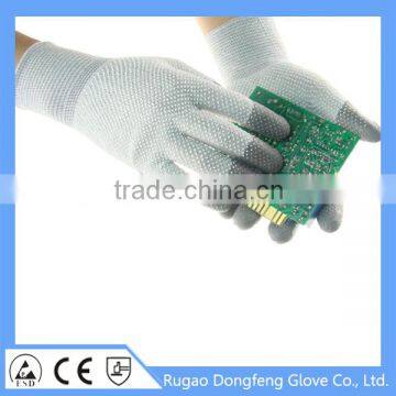 High Quality Knitted Carbon Fiber Antistatic PVC Dotted Glove