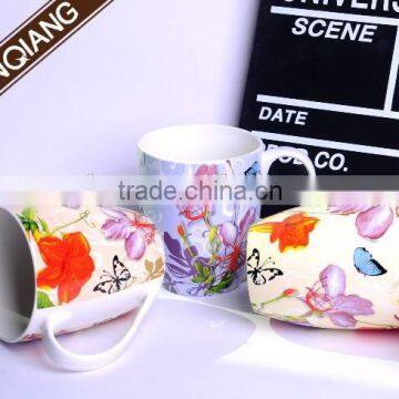 11oz manufacturers of white porcelain creative ceramic mug handles