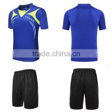 badminton sport wear suit high quality gym jersey designs for badminton Couple's blue badminton wear wholesale