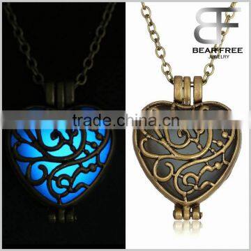 Puzzled Heart Glow In the Dark Necklace Jewelry Pendant Steampunk Fairy Magical