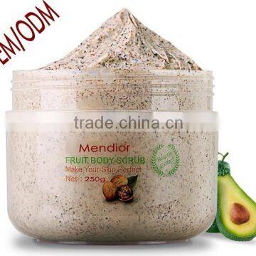 Mendior private label100% natural organic body scrub Walnut shea butter Exfoliating OEM custom brand