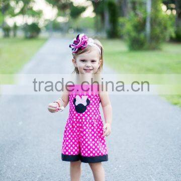 Toddler playsuit baby girl vintage romper hot pink polka dot romper minnie bodysuit