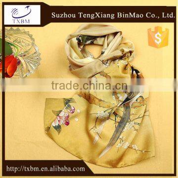 Pure 100% China silk scarf digital printed long silk scarves