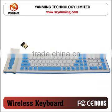 colored 2.4G wireless keyboard soft foldable keyboard