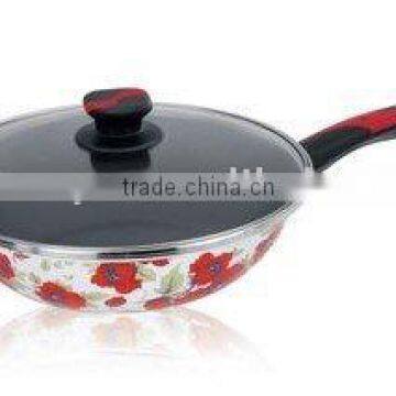 ECE,Porcelain enamel non-stick pan wok-enamelware