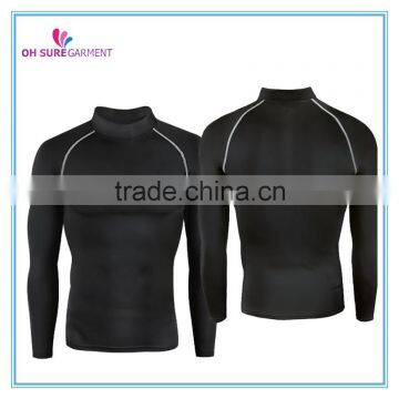 100% polyester dry fit mens long sleeve running shirt