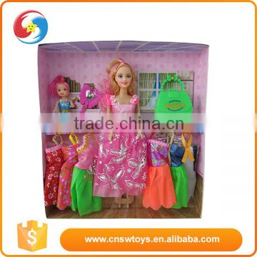 Pretty girl toy 11.5 inch soft baby plastic doll with changeable cloth