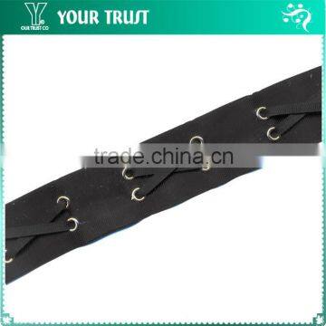 Gold Round Stud Black Leather Black Wool Cotton Hanging Tassel Trimming photo-5