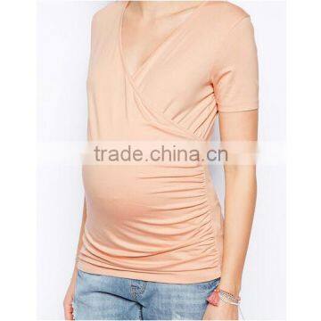 Fashion organic cotton spandex blank maternity t shirts