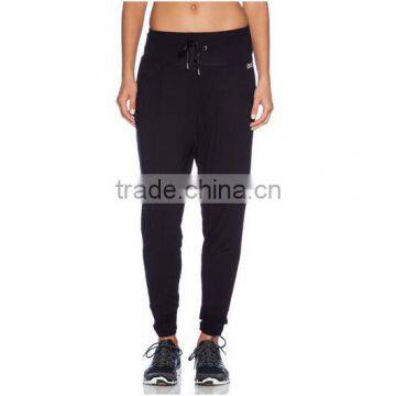 Wholesale women high waist string plain black blank baggy harem pants