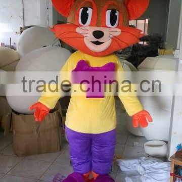 Happy Island global hot sale custom fox cartoon character mascot costume for adult