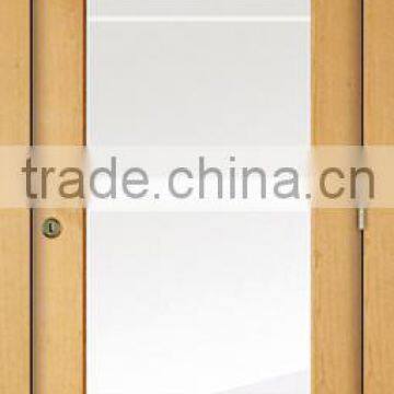 Unfinished interior oak veneered wood glass door design