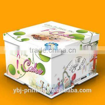 China printing beautiful customized with ribbon cake box