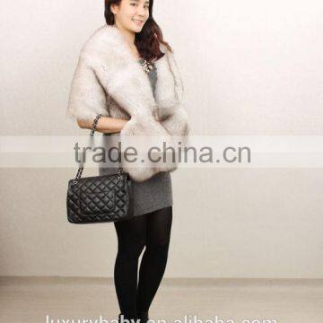 hot sale mink fur , real mink fur trim cape made in China