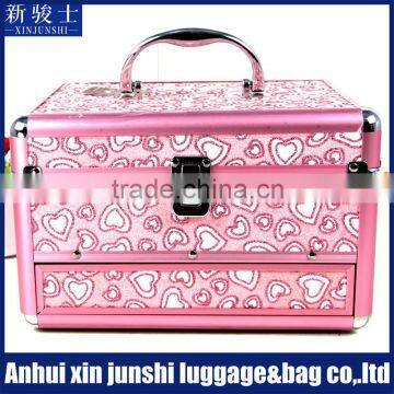 High Quality Aluminum Beauty Box For Makeup PVC Cosmetic Bag With Lock