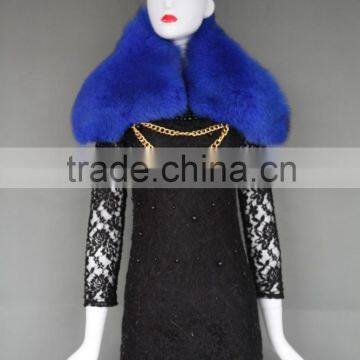 Fashion Style Genuine Silver Fox Fur Stole Plush Fox Fur Scarf