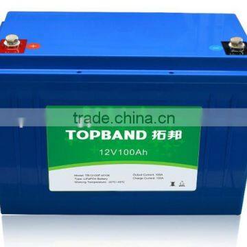 shenzhen TOPBAND first-class 12V 100Ah LiFePO4 battery