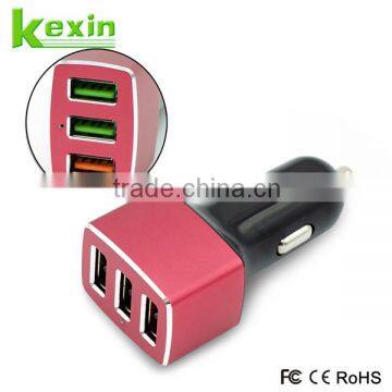 Universal Multi USB Car Charger with Three USB Port, Mini Car Charger