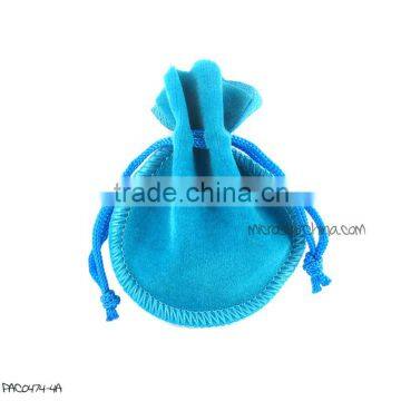 New Design Round Jewelry Light Blue Velvet Bag