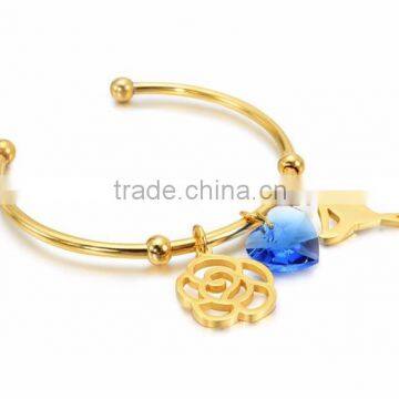 Newest design fashion Jewelry high quality stainless steel 18k gold charm Bracelet bangle Jewelry MXBR80019