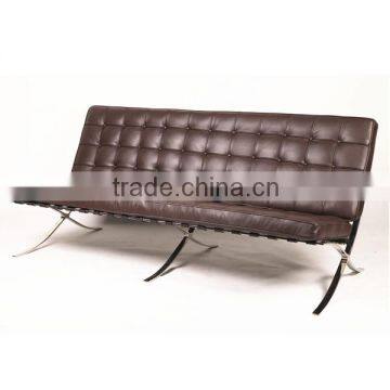 Modern leather armless sofa Barcelona sofa 3 seater