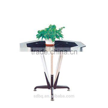 XPT-M009 Small tempered glass top metal frame dining table