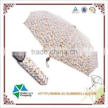 purple leaf 3 fold automatic lady's rain Regenschirm