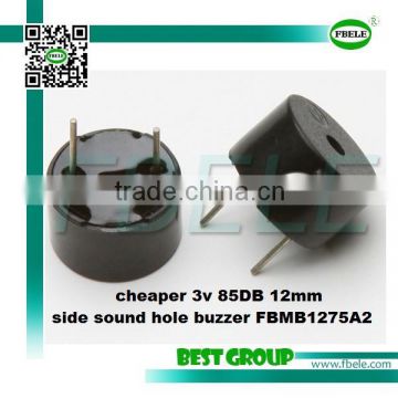 cheaper 3v 75DB 12mm side sound hole buzzer FBMB1275A2