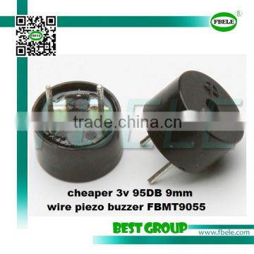 cheaper 3v 95DB 9mm wire piezo buzzer FBMT9055