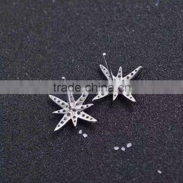 925 Silver Star White Zirconia Earring Jewelry photo-5