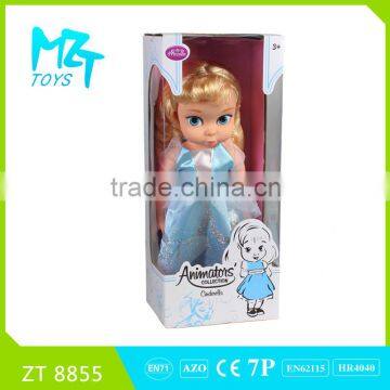 2015 New 16 inch vinyl Cinderella princess baby doll ZT8855