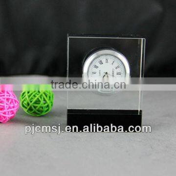 crystal glass table clock for decration or gifts souvenirs