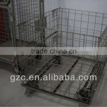 Warehouse Storage Logistic Steel Wire Cage with Pallet