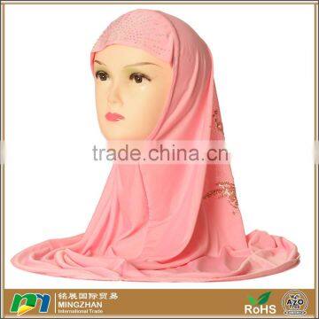 Fashion Pink Shimmer Muslim Cotton Jersey Hijab Scarf For Women